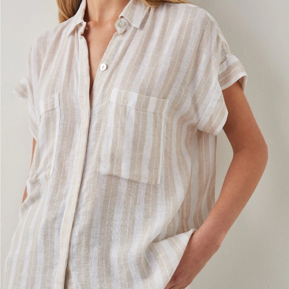 Rails Cito Shore Stripe Linen Blend Button-Up Shi… - image 3